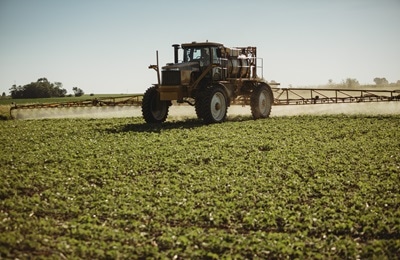 spraying soybeans